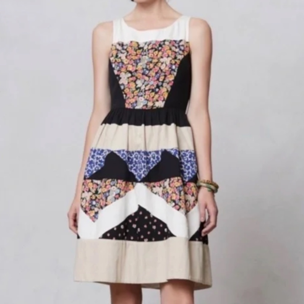 Anthropologie Leifnotes Ivete patchwork dress